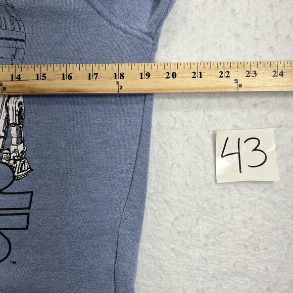 Star Wars Youth Medium Long Sleeve Fleece Hoodie Pullover Logo Blue Sweatshirt - Picture 11 of 12